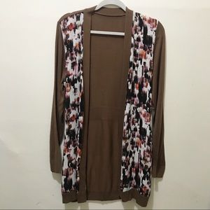 New Mixed Media Long Duster Sweater M